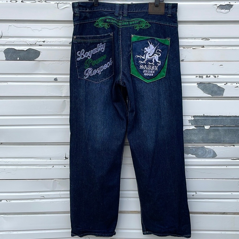 RARE SITH Satin in the Hood LOYALTY POWER RESPECT Men’s Big & Tall Jeans Sz 40 - Picture 10 of 10
